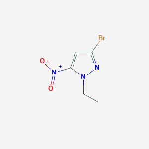 molecular formula C5H6BrN3O2 B11710452 3-Bromo-1-ethyl-5-nitro-1H-pyrazole 