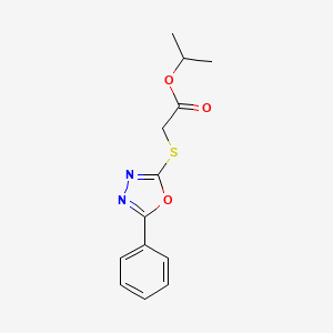 molecular formula C13H14N2O3S B11710456 Propan-2-yl 2-[(5-phenyl-1,3,4-oxadiazol-2-yl)sulfanyl]acetate 