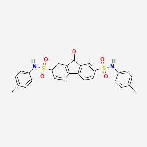 molecular formula C27H22N2O5S2 B11710482 9-Oxo-9H-fluorene-2,7-disulfonic acid bis-p-tolylamide 