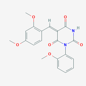 (5Z)-5-(2,4-dimethoxybenzylidene)-1-(2-methoxyphenyl)pyrimidine-2,4,6(1H,3H,5H)-trione