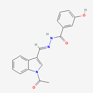 molecular formula C18H15N3O3 B11710537 N'-[(E)-(1-acetyl-1H-indol-3-yl)methylidene]-3-hydroxybenzohydrazide 