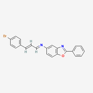 molecular formula C22H15BrN2O B11710565 N-[(1E,2E)-3-(4-bromophenyl)prop-2-en-1-ylidene]-2-phenyl-1,3-benzoxazol-5-amine 