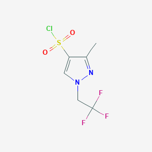 molecular formula C6H6ClF3N2O2S B11710584 3-Methyl-1-(2,2,2-trifluoroethyl)-1H-pyrazole-4-sulfonyl chloride 