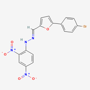 molecular formula C17H11BrN4O5 B11710593 (1E)-1-{[5-(4-bromophenyl)furan-2-yl]methylidene}-2-(2,4-dinitrophenyl)hydrazine 