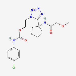 2-(5-(1-(2-methoxyacetamido)cyclopentyl)-1H-tetrazol-1-yl)ethyl (4-chlorophenyl)carbamate