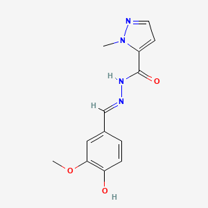 N'-[(E)-(4-hydroxy-3-methoxyphenyl)methylidene]-1-methyl-1H-pyrazole-5-carbohydrazide