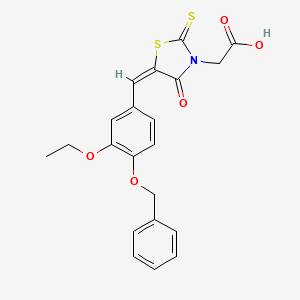 {(5E)-5-[4-(benzyloxy)-3-ethoxybenzylidene]-4-oxo-2-thioxo-1,3-thiazolidin-3-yl}acetic acid