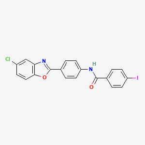 molecular formula C20H12ClIN2O2 B11710645 N-[4-(5-chloro-1,3-benzoxazol-2-yl)phenyl]-4-iodobenzamide 