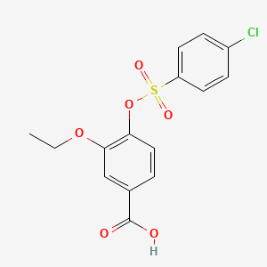 molecular formula C15H13ClO6S B1171065 4-{[(4-Chlorophenyl)sulfonyl]oxy}-3-ethoxybenzoic acid 
