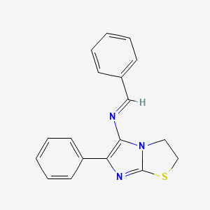 molecular formula C18H15N3S B11710674 6-phenyl-N-[(E)-phenylmethylidene]-2,3-dihydroimidazo[2,1-b][1,3]thiazol-5-amine 