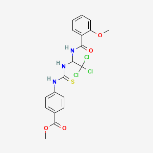 Methyl 4-[({2,2,2-trichloro-1-[(2-methoxyphenyl)formamido]ethyl}carbamothioyl)amino]benzoate