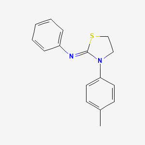 molecular formula C16H16N2S B11710702 N-[(2Z)-3-(4-methylphenyl)-1,3-thiazolidin-2-ylidene]aniline 