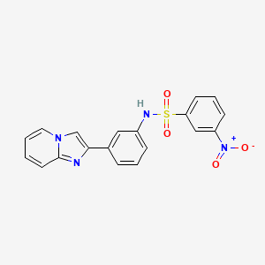 molecular formula C19H14N4O4S B11710708 N-[3-(imidazo[1,2-a]pyridin-2-yl)phenyl]-3-nitrobenzenesulfonamide 