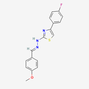 molecular formula C17H14FN3OS B11710800 4-(4-fluorophenyl)-2-[(2E)-2-(4-methoxybenzylidene)hydrazinyl]-1,3-thiazole 