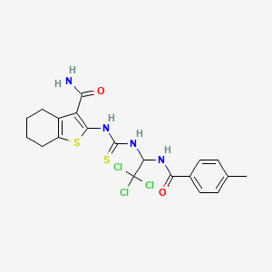 2-{[(2,2,2-Trichloro-1-{[(4-methylphenyl)carbonyl]amino}ethyl)carbamothioyl]amino}-4,5,6,7-tetrahydro-1-benzothiophene-3-carboxamide