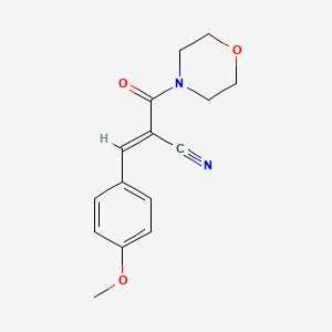 (2E)-3-(4-methoxyphenyl)-2-[(E)-morpholine-4-carbonyl]prop-2-enenitrile