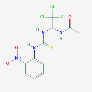 molecular formula C11H11Cl3N4O3S B11710835 N-(2,2,2-Trichloro-1-(3-(2-nitro-phenyl)-thioureido)-ethyl)-acetamide 