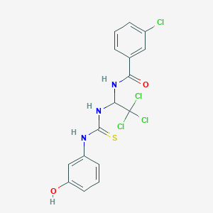 3-chloro-N-(2,2,2-trichloro-1-{[(3-hydroxyphenyl)carbamothioyl]amino}ethyl)benzamide