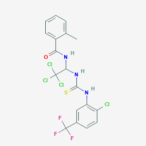 2-methyl-N-[2,2,2-trichloro-1-({[2-chloro-5-(trifluoromethyl)phenyl]carbamothioyl}amino)ethyl]benzamide