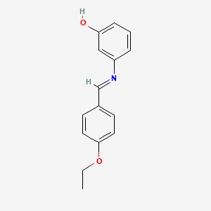 molecular formula C15H15NO2 B11710910 3-{[(E)-(4-ethoxyphenyl)methylidene]amino}phenol 