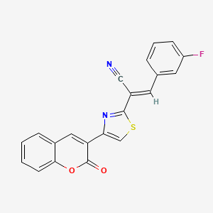 (2E)-3-(3-fluorophenyl)-2-[4-(2-oxo-2H-chromen-3-yl)-1,3-thiazol-2-yl]prop-2-enenitrile