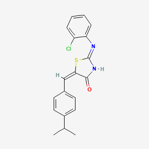 molecular formula C19H17ClN2OS B11710974 (5E)-2-(2-chloroanilino)-5-[(4-propan-2-ylphenyl)methylidene]-1,3-thiazol-4-one 