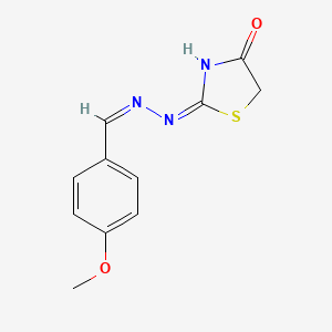 (2E)-2-[(2Z)-2-[(4-Methoxyphenyl)methylidene]hydrazin-1-ylidene]-1,3-thiazolidin-4-one