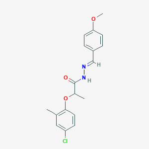 molecular formula C18H19ClN2O3 B11711014 2-(4-chloro-2-methylphenoxy)-N'-[(E)-(4-methoxyphenyl)methylidene]propanehydrazide 