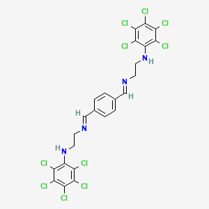 2,3,4,5,6-Pentachloro-N-{2-[(E)-({4-[(E)-({2-[(2,3,4,5,6-pentachlorophenyl)amino]ethyl}imino)methyl]phenyl}methylidene)amino]ethyl}aniline