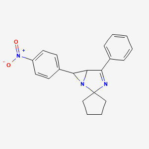 6-(4-Nitrophenyl)-4-phenyl-1,3-diazaspiro[bicyclo[3.1.0]hexane-2,1'-cyclopentane]-3-ene