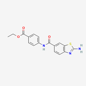 molecular formula C17H15N3O3S B11711107 Ethyl 4-[[(2-amino-6-benzothiazolyl)carbonyl]amino]benzoate CAS No. 313524-22-0