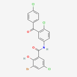 molecular formula C20H11BrCl3NO3 B11711114 3-bromo-5-chloro-N-[4-chloro-3-(4-chlorobenzoyl)phenyl]-2-hydroxybenzamide 