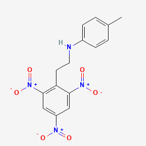 molecular formula C15H14N4O6 B11711121 4-methyl-N-[2-(2,4,6-trinitrophenyl)ethyl]aniline 