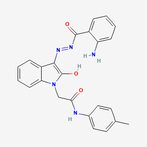 molecular formula C24H21N5O3 B11711133 2-{(3Z)-3-[(2-aminobenzoyl)hydrazono]-2-oxo-2,3-dihydro-1H-indol-1-yl}-N-(4-methylphenyl)acetamide 