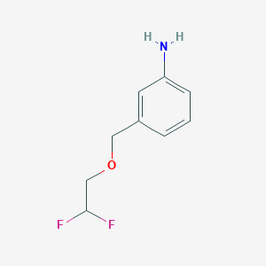 molecular formula C9H11F2NO B11711190 3-[(2,2-Difluoroethoxy)methyl]aniline 