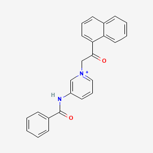 molecular formula C24H19N2O2+ B11711196 1-[2-(Naphthalen-1-yl)-2-oxoethyl]-3-[(phenylcarbonyl)amino]pyridinium 