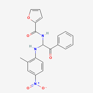 molecular formula C20H17N3O5 B11711205 N-{1-[(2-methyl-4-nitrophenyl)amino]-2-oxo-2-phenylethyl}furan-2-carboxamide 