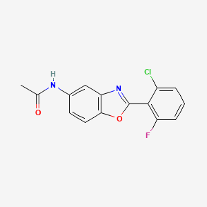 molecular formula C15H10ClFN2O2 B1171123 N-[2-(2-chloro-6-fluorophenyl)-1,3-benzoxazol-5-yl]acetamide 