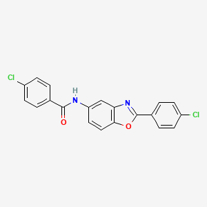 molecular formula C20H12Cl2N2O2 B11711252 4-chloro-N-[2-(4-chlorophenyl)-1,3-benzoxazol-5-yl]benzamide 