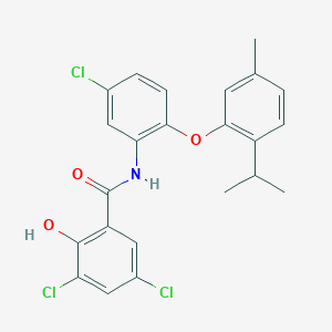 3,5-dichloro-N-{5-chloro-2-[5-methyl-2-(propan-2-yl)phenoxy]phenyl}-2-hydroxybenzamide