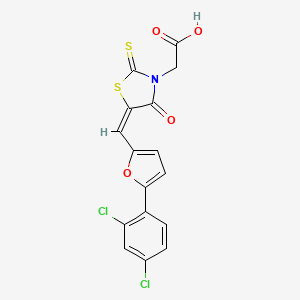 [(5E)-5-{[5-(2,4-dichlorophenyl)furan-2-yl]methylidene}-4-oxo-2-thioxo-1,3-thiazolidin-3-yl]acetic acid