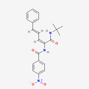 molecular formula C22H23N3O4 B11711310 (2E,4E)-N-tert-butyl-2-[(4-nitrophenyl)formamido]-5-phenylpenta-2,4-dienamide 