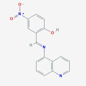 molecular formula C16H11N3O3 B11711315 4-nitro-2-[(E)-(quinolin-5-ylimino)methyl]phenol 