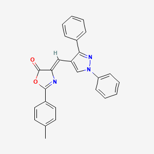 (4Z)-4-[(1,3-diphenyl-1H-pyrazol-4-yl)methylidene]-2-(4-methylphenyl)-4,5-dihydro-1,3-oxazol-5-one