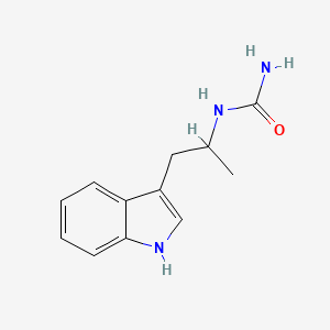 molecular formula C12H15N3O B11711430 1-[1-(1H-indol-3-yl)propan-2-yl]urea 