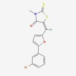 (5E)-5-{[5-(3-Bromophenyl)furan-2-YL]methylidene}-3-methyl-2-sulfanylidene-1,3-thiazolidin-4-one