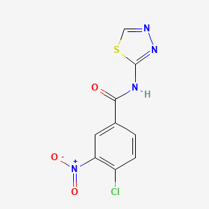 molecular formula C9H5ClN4O3S B11711441 4-chloro-3-nitro-N-(1,3,4-thiadiazol-2-yl)benzamide 