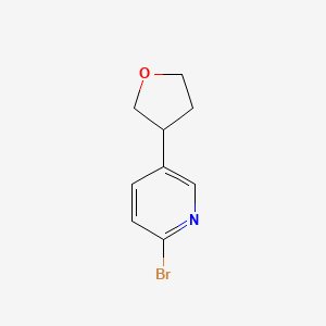 molecular formula C9H10BrNO B11711444 2-Bromo-5-(oxolan-3-yl)pyridine 