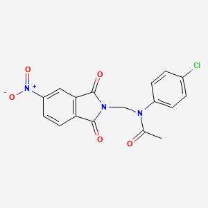 molecular formula C17H12ClN3O5 B11711453 N-(4-chlorophenyl)-N-[(5-nitro-1,3-dioxo-1,3-dihydro-2H-isoindol-2-yl)methyl]acetamide 