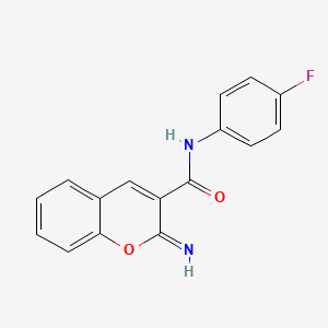 molecular formula C16H11FN2O2 B11711479 N-(4-fluorophenyl)-2-imino-2H-chromene-3-carboxamide 